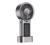 YIGZYCN Ventilador de mano solar de energía solar, ventilador portátil recargable por USB con ventilador de refrigeración de 5 velocidades para viajes, exteriores, hogar, ventilador solar de mano