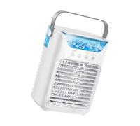 YIGZYCN Ventilador de refrigeración de aire de escritorio, unidad portátil, ventilador de refrigeración de 3 velocidades con luz LED de 7 colores para habitación, dormitorio, uso al aire libre