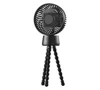 YIGZYCN Ventilador eléctrico con trípode flexible para fijar en la mano, desmontable, recargable, ventilador para exteriores con ventilador de luz nocturna