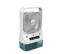 YIGZYCN Ventilador portátil de aire acondicionado, ventilador eléctrico USB, luz nocturna LED, ventilador de nebulización de agua, humidificador de aire de 3 velocidades para oficina al aire libre