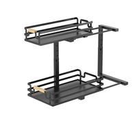 YIGZYCN Versátil estante rodante para debajo del fregadero, estante de almacenamiento de doble capa, estante de almacenamiento de encimera, armarios de ahorro de espacio, organizadores deslizantes