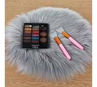 YIHAIC Oveja de Piel sintética Felpudo Alfombra Antideslizante Lujosa Suave Lana Artificial Alfombra para salón Dormitorio baño sofá Silla cojín (Gris, 45 x 45 cm)