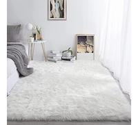 YIHAIC Piel de Oveja sintética, sensación acogedora como auténtica Lana Alfombra de Piel sintética, Man-Made Lujo Lana Alfombra de sofá cojín (Blanco, 75 x 120 cm)