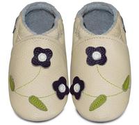 YIHAKIDS Chaussures Bébé filles Garçons Cuir Souple Bébé Enfant Chaussons Cuir doux Chaussures fille garçon Premiers Pas 0-6 Meses - 2ans, Beige Flor, 12-18 mois
