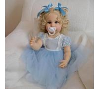 YIHANGG 55cm Bebe Reborn de Silicona Blanda Cuerpo Completo Niña Pelo Rubio Muñeca Reborn Realista Recién Nacido Cumpleaños Navidad Regalo