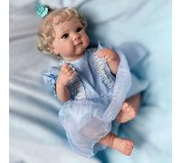 YIHANGG Muñeca Reborn Silicona Cuerpo Entero Niña 40cm Pelo Largo Rubio Bebe Reborn Princesa Cumpleaños