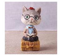 YIHANSS Amantes de la decoración de automóviles Cat de Viaje Cat Shake The Head Doll Creative Ornament Fashion Fashion Gift Interior Accessory Ornament (Nombre del Color: Boy)