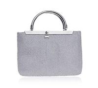 YIHANSS Bolsos de bolsas para mujeres, cartera de embrague de la tarde para el hombro para mujeres para la fiesta de bodas nupcial Reunión anual adecuada para el banquete de boda (plata) (plata)