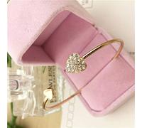 YIHANSS Bracelet para mujeres Pulseras de damas Doble corazón Boquero Abertura Pulsera para mujeres Amante de regalos de joyas Joyas de brazalete (color: b)