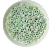 YIHANSS Collares 20pcs Natural 8 mm Grado A Jade Beads Redon Donut Ring Burma Myanmar Jadeite Donut Jewelring Pendientes de Bricolaje Accesorios de Collar de Pulsera, 8 mm (Color: 12 mm)
