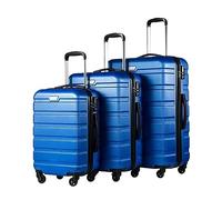 YIHANSS Empresar Equipos de Viaje de Viaje de 3 Piezas Conjunto de Equipaje ABS con cerraduras, Incluye 20 ", 24", 28 "Spinner Maletas de luz (Azul)
