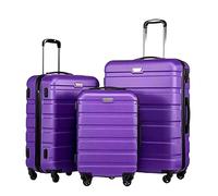 YIHANSS Empresar Equipos de Viaje de Viaje de 3 Piezas Conjunto de Equipaje ABS con cerraduras, Incluye 20 ", 24", 28 "Spinner Maletas de luz (Azul)
