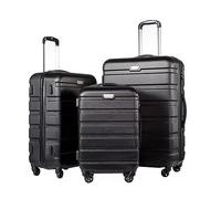 YIHANSS Empresar Equipos de Viaje de Viaje de 3 Piezas Conjunto de Equipaje ABS con cerraduras, Incluye 20 ", 24", 28 "Spinner Maletas de luz (Azul)