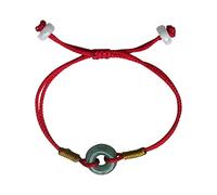 YIHANSS Green Jade Donut Ping Un pulsera de hebilla Natural Jade Mujeres Bangle Red String Regalo personalizado para mamá Regalo hermana para ella, Cinnabar ajustable