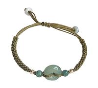 YIHANSS Pulsera verde genuina hecha a mano mejor amiga mejor amiga con suerte regalo personalizado para su brazalete afortunado para hombres reales jade brazalete para mujeres mamá cinnabar