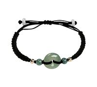 YIHANSS Pulsera verde genuina hecha a mano mejor amiga mejor amiga con suerte regalo personalizado para su brazalete afortunado para hombres reales jade brazalete para mujeres mamá cinnabar