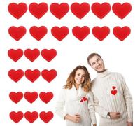 YIHAOH 24 Piezas Corazón Rojo Parches Ropa Termoadhesivos, Iron-On Bordado Pegatinas Para La Ropa, DIY Parche Termoadhesivo Decorativas para Sombrero Chaqueta Jeans Mochila Camisa