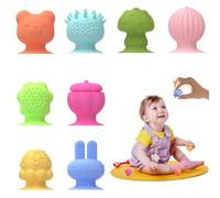 YIHAOH 8 Pelotas Sensoriales Bebe de Silicona para el Baño, Simpáticos Juguetes Bebes 6-12 Meses con Textura para el Entrenamiento Sensorial, Pelota Sensorial Bebe Educativos Multicolores