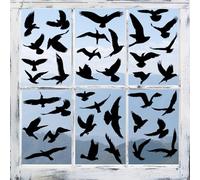 YIHELU Pegatinas de Ventana Anticolisión para Pájaros Calcomanías de Vinilo Estático Reutilizables con Diseño de Colibrí Adhesivos de Cristal Transparente para Evitar Golpes de Aves Decoración