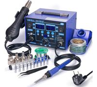 YIHUA 862BD+ Estación de soldadura de aire caliente y soldador para CMS, estación 2 en 1 con función de estabilización de temperatura y proyectos de reparación electrónica de bricolaje (BE)