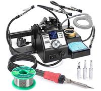 YIHUA 926LED-IV 110W EVO Estación de soldadura 90~480°C Kit de soldadura con 4 manos ayudantes, 1 lupa con LED, 3 puntas de soldador adicionales, 50 g de alambre de soldadura sin plomo