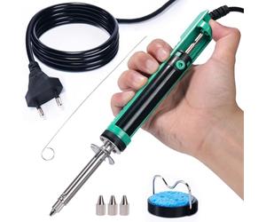 YIHUA 929D-V Bomba desoldadora de ventosa de soldadura por vacío eléctrica con mango de carga más corto y boquillas para desoldar 1.0 mm 1.2 mm 2.0 mm para desoldar por orificio pasante