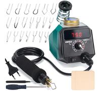 YIHUA 939D-V Kit de quema de grabador madera pluma con pantalla digital con 20 puntas de alambre, pluma de quema de madera desmontable, pinzas utilizadas como herramienta de quema de madera