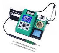 YIHUA Kit de estación de soldador de precisión 982 con pantalla LCD digital, compatible con cartucho de punta de soldadura 210, dispensador de alambre de soldadura y 4 canales de memoria, apagado