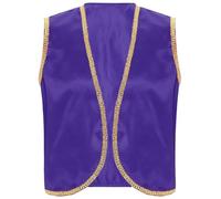 Yihuimin Chaleco de príncipe árabe para hombre, disfraz árabe, chaleco sin mangas, disfraz de Halloween, carnaval, festival, fiesta, morado oscuro, XL