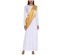 Yihuimin Disfraz de ángel para mujer, estilo vintage, ropa medieval, senador César, disfraz de carnaval, disfraz rave, juego de rol, color blanco, XXL