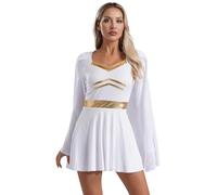 Yihuimin Disfraz de diosa griega para mujer, disfraz de carnaval, Halloween, cosplay, talla S, XL, blanco, 3XL