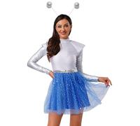 Yihuimin Disfraz de extranjero para mujer, vestido de niña espacial, vestido con cinta para la cabeza, tutú, vestido de astronauta, disfraz de cosplay, disfraz de carnaval, ropa de club, azul, XL