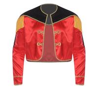 Yihuimin Disfraz de matador español de Navidad para hombre, chaqueta dividida, cárdigan, disfraz de showman, disfraz de cosplay, carnaval, rojo M