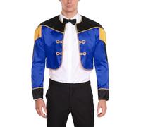 Yihuimin Disfraz de matador español de Navidad para hombre, chaqueta dividida, cárdigans, disfraz de showman, disfraz de cosplay, carnaval, azul, L