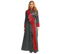 Yihuimin Disfraz de sacerdote de manga larga para mujer, disfraz de iglesia católica romana, patchwork, pastor, ministerio, disfraz de Halloween, cosplay, color gris, L
