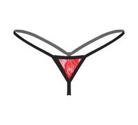 Yihuimin Mujer Micro String Ficelle Sexy Bikini Tanga Transparente Encaje Gstring Tback Cintura Profunda Ropa Interior, rojo, talla única