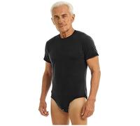 Yihuimin Traje de baño higiénico para hombre y mujer, para adultos, personas mayores, para el cuidado de Alzheimer, Negro , 4XL