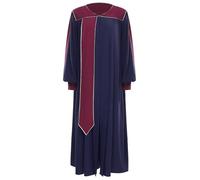 Yihuimin Vestido de graduación universitaria para adulto, vestido de graduación, túnica de graduación, vestido de coral, confirmación, bautismo, azul marino, S