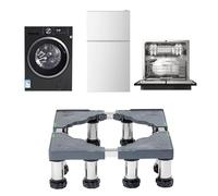 YiHYSj Base Lavadora con 12 Patas Base para Refrigerador Soporte Lavadora Secadora Antideslizante Y Amortiguadora Tama O Ajustable 14-17cm (Carga de 300 KG)-Gris