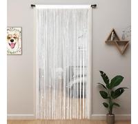 YIIBAII Cortinas con Cuentas para Puertas, Cristales, adecuadas para decoración de Interiores y divisiones, Cortinas de Armario (Blanco, 99 x 200 cm)