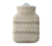 Yiida Bolsa de agua caliente con funda Fashy con funda de punto, botella de agua caliente de silicona, para dolor de espalda, cuello, hombros, compresa fría, 2 colores, 300 ml, para aliviar el dolor