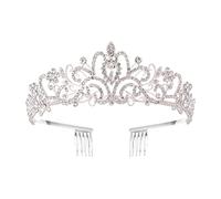 Yiida Tiara de cristal, corona para la cabeza, diadema con pedrería, decoración para el pelo, para mujeres, niñas, princesas, cumpleaños, bodas, fiestas, mujeres de todas las edades