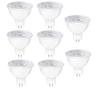 YIIFELL Bombilla LED GU5.3 MR16 12V, 5W Equivalente 50W MR16 Halógena, Blanco Cálido 2700K 550 Lúmenes AC/DC 12V 38 ° Spotlight No regulable, Bombillas LED GU 5.3 Reflectora Foco,Pack de 8