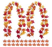 YiiHHooN Guirnalda Artificial de Hojas de Arce, 2 Piezas de Guirnalda Otoñal y 50 Piezas de Hojas Otoñal, 200 Cm de Guirnalda de Otoño Decoración Otoñal para Halloween Acción de Gracias