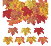 YiiHHooN Hojas Otoño, 350 Piezas de Hojas Artificiales de Arce, Ramas de Hojas de Arce Artificial Decoración de Otoño para Halloween Acción de Gracias Bodas y Decoración Otoñal