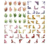 YiiHHooN Pegatinas de Flores para Scrapbook, 140 Piezas Pegatinas de Hojas y Flores para Álbum, Stickers de Scrapbooking Aesthetic para Journaling Tarjetas Manualidades DIY