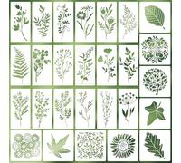 YiiHHooN Set de Plantillas de fiores, 27 Piezas Plantillas de Pintura Reutilizables, Stencil Plantilla Para Pintar Silvestres Para Pintar Plantilla n Madera Manualidades Lienzo Pared DIY