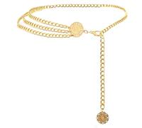 YIINHEY Cinturón de cadena de metal multicapa para mujer, ajustable, sexy, cadena larga para el cuerpo, joyería para el vientre, para cenas, fiestas, bailes, discotecas, Medium(43.3 in), Aolly, No es