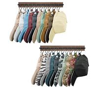 Yiiwinwy Perchero para gorras de béisbol, paquete de 2 ganchos para sombreros con 20 ganchos, organizador moderno de sombreros para pared, armario, puerta, dormitorio, entrada