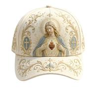 yijan Garden Morning Baseball Cap - Vintage Floral Unisex Adjustable 3D Printed Cotton Casual Dad Hat for Outdoor Wear (Sacred Heart Faith)
